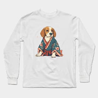 Beagle in a Kimono Long Sleeve T-Shirt